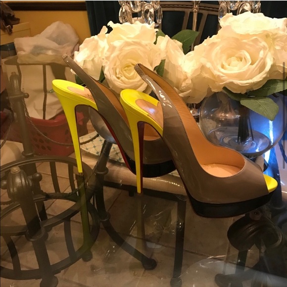 Authentic Christian Louboutin Lady Peep Slingback - Picture 2 of 5